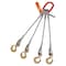 Hsi Four Leg Wire Rope Sling, 1/4 in dia, 4 ft Length, Eye Hoist Hook, 2.2 ton Capacity 400EH1/4X-04 - alternate 1